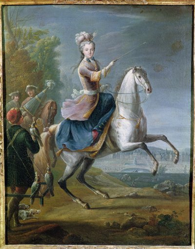 Reiterporträt von Maria Leszczynska (1703-68) von Jean Baptiste Martin